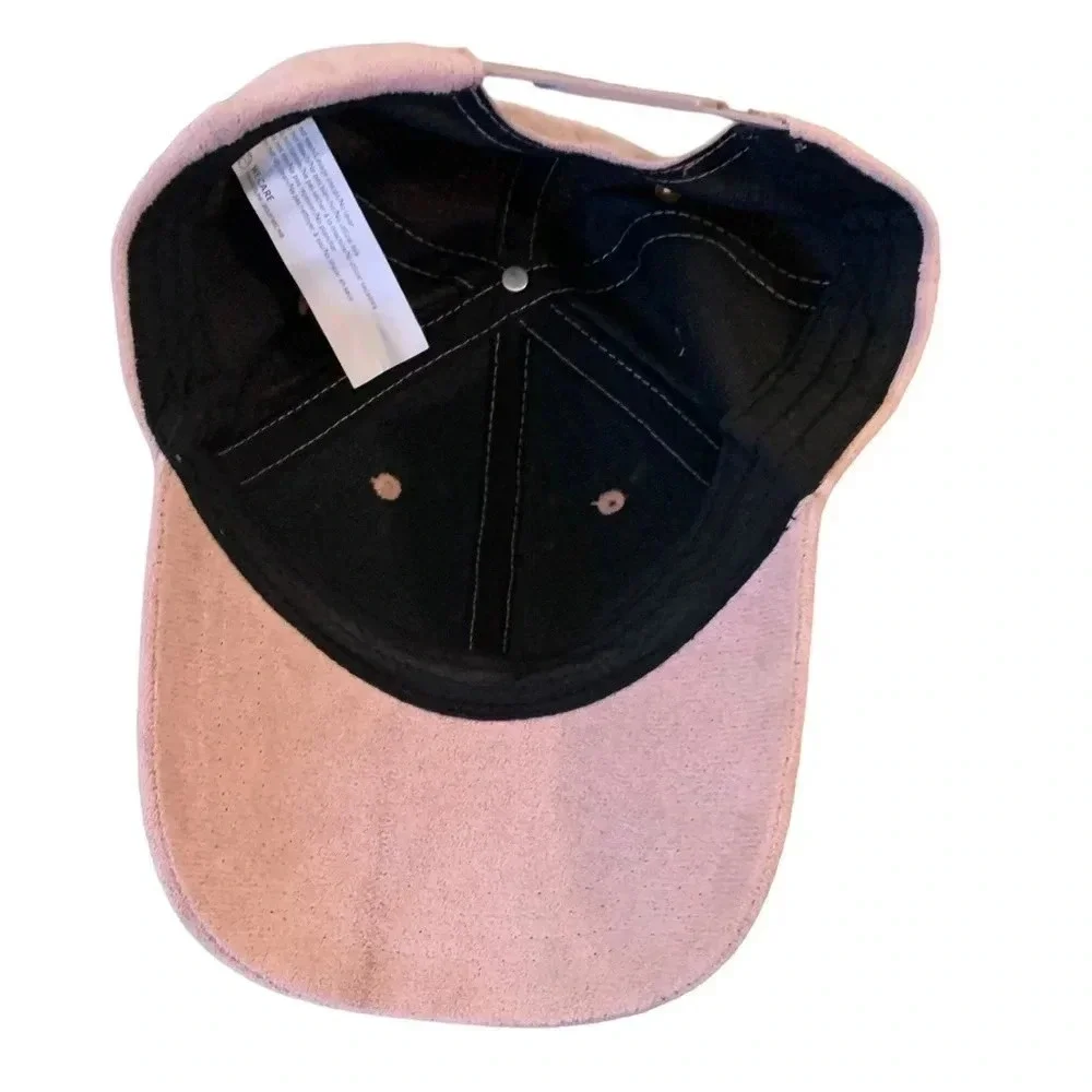 Pink suede like trucker snapback hat